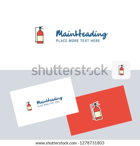 Cylinder  vector logotype with business card template. Elegant corporate identity. - Vector