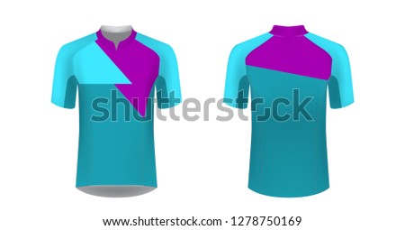 Sportswear templates. Designs for sublimation printing. Uniform blank for triathlon, cycling, cross country, run, marathon, race. Vector mocup. Team or uniform concept. Cycling tour kit design.