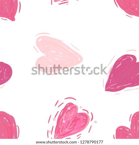 Pink hearts. Vector seamless pattern. Valentines day background. Simple textile print. Fabric swatch or wrapping paper. Modern stylish texture. Good for wedding design