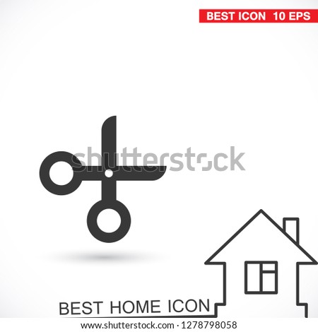 Vector icon scissors 10 EPS