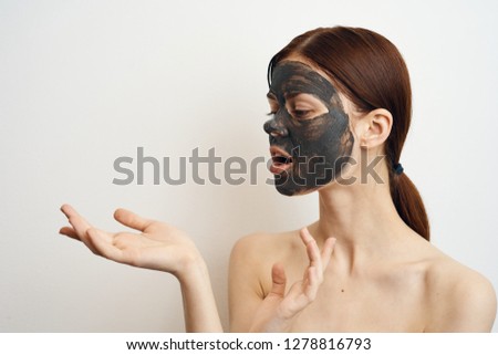 body skin care face problem woman in cosmetic mask