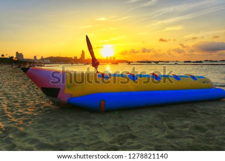 Sunsets a the sea beach In summer vacations 