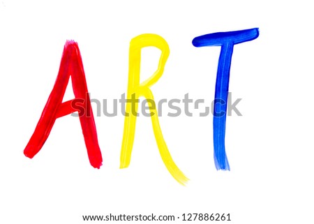 ART spelt out in red, yellow and blue