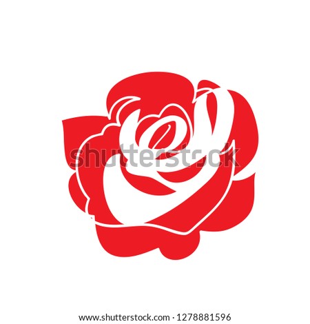 Red Rose Drawing on white background. vector illustration for banner, poster, web, template, valentine's card, wedding.