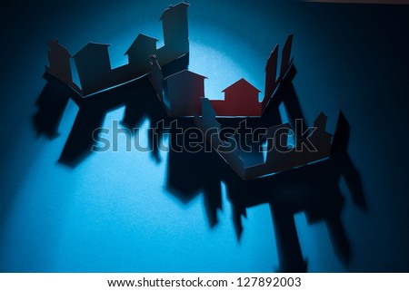 Paper city silhouette