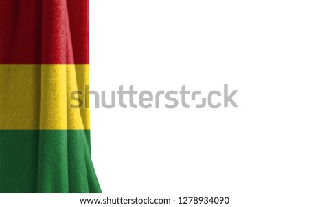 Flag of Guinea white background and a place for the text