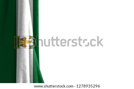 Flag of Andalusia white background and a place for the text