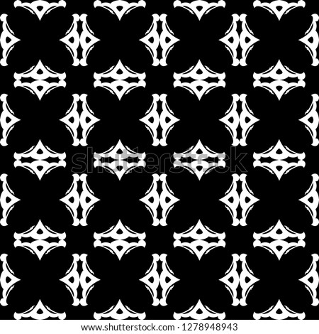 The Abstract Black and White Decorative Seamless Vector Pattern