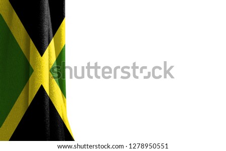 Flag of Jamaica white background and a place for the text