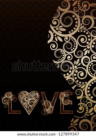 Love postcard, vector illustration