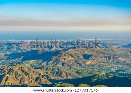 View towards limassol from troodos mountain on Cyprus
