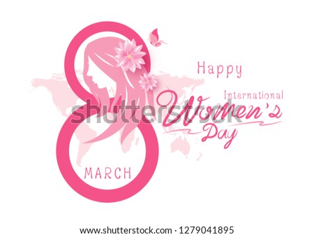 8 March Happy International Women's Day vector illustration