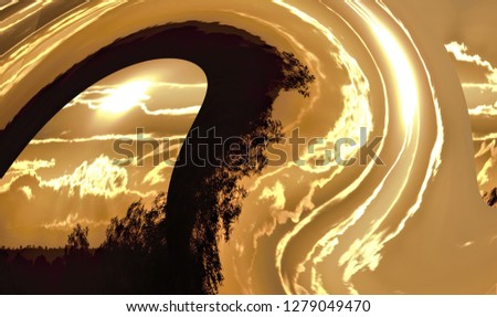  Abstract photography with ,wave effect, art  digital, abstract, yin yang symbol,