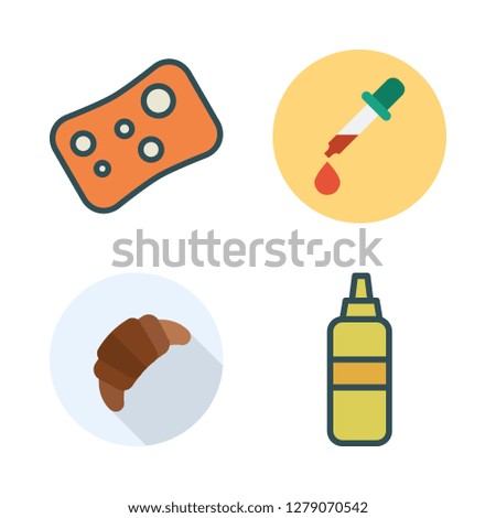 aromatherapy icon set. vector set about products, pipette, mustard and soap icons set.