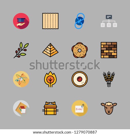 class icon set. vector set about hierarchical structure, school material, spin and hebrew icons set.