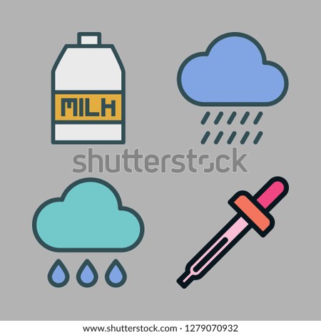drop icon set. vector set about droppers, rain and milk icons set.
