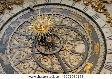 France, Rhone-Alpes, Lyon. Lyon astronomical clock, Cathedrale Saint-Jean-Baptiste Royalty-Free Stock Photo #1279082938