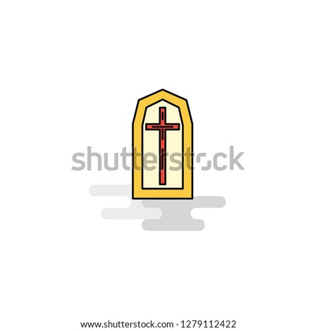 Flat Grave  Icon. Vector