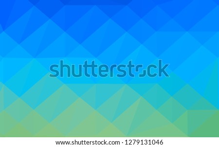 Light Blue, Green vector blurry triangle pattern. Geometric illustration in Origami style with gradient. Completely new template for your business design.