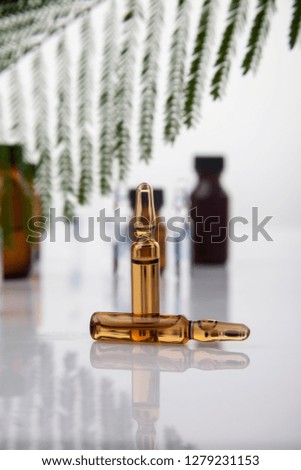 Antibiotic vial in studio with white background