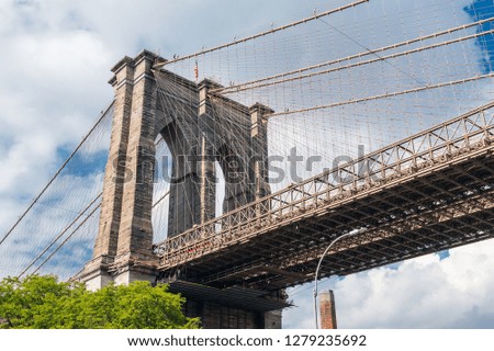 Brooklyn Bridge in New York City in the Brooklyn Park