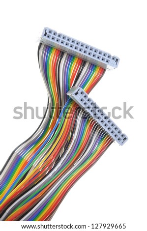 Cable computer bus with plug isolated on white background