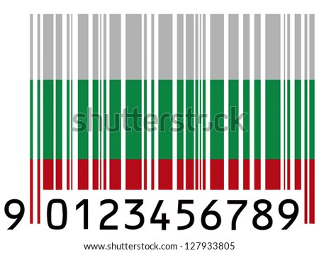 Bulgaria. Bulgarian flag  painted on barcode surface