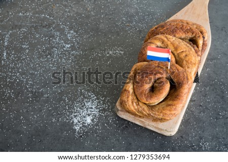traditional Dutch cinnamon, sugar bread in a roll, called Zeeuwse Bolus Royalty-Free Stock Photo #1279353694