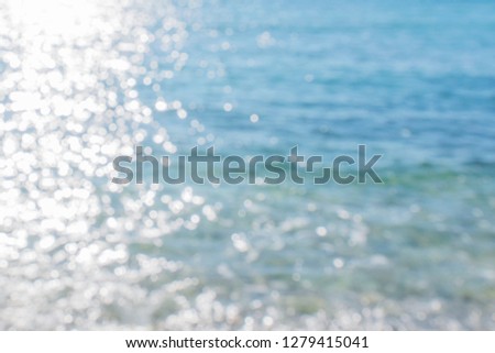 summer blurred sea bokeh beach background 