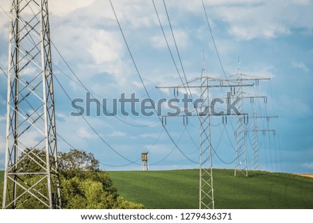 Electricity pylon in the field