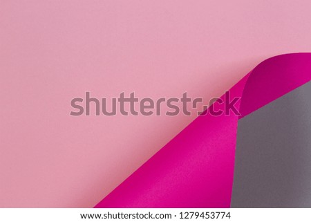 Abstract geometric shape pink grey color paper background