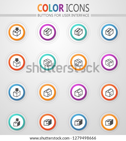 Simple set of box and crates related vector icons for your design