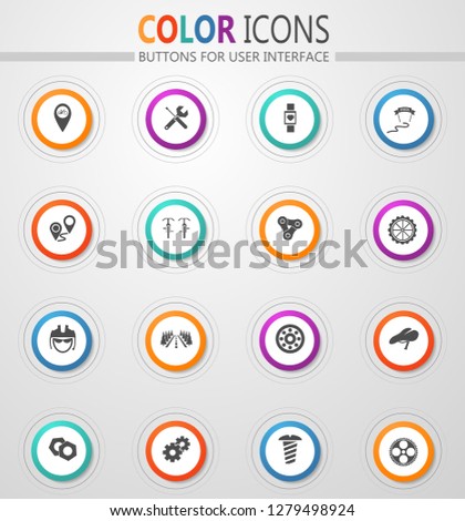 Bicycle vector web icons for user interface