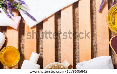 Spa concept, spa background, stylized photo, top view