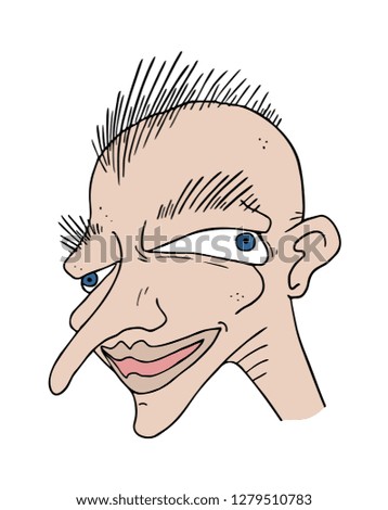 funny ugly man illustration