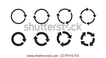 Sets of black circle arrows. Vector Icons. Graphic for website. Royalty-Free Stock Photo #1279541755