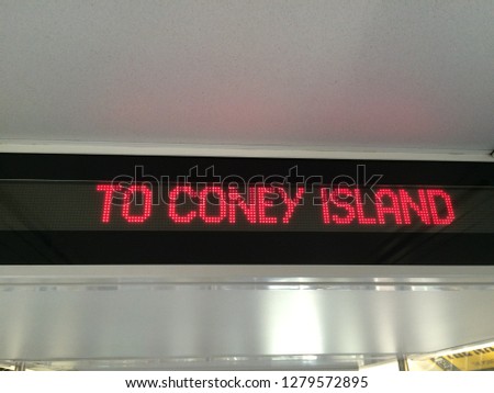 To Coney Island sign