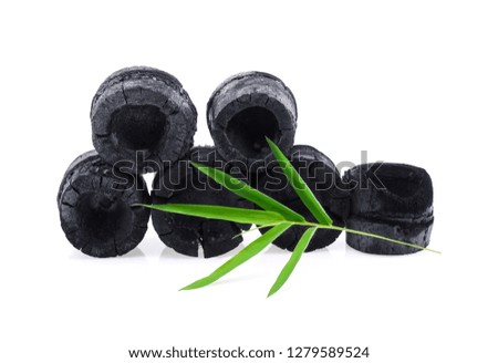 Bamboo charcoal isolated on white background