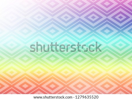Light Multicolor, Rainbow vector backdrop with lines, cubes. Colorful decorative design in simple style with lines, rhombuses. Backdrop for TV commercials.