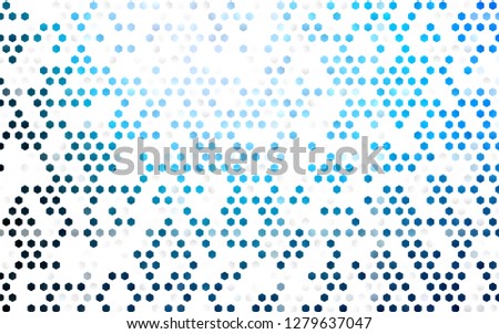 Light BLUE vector seamless cover with set of hexagons. Design in abstract style with hexagons. Pattern for design of window blinds, curtains.