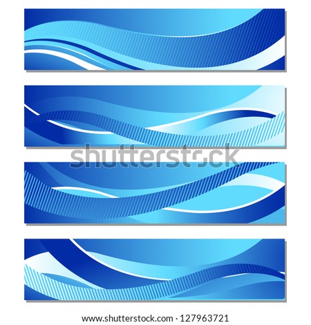 vector illustration of collection of wavy banner