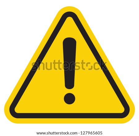 Hazard warning attention sign with exclamation mark symbol Royalty-Free Stock Photo #127965605