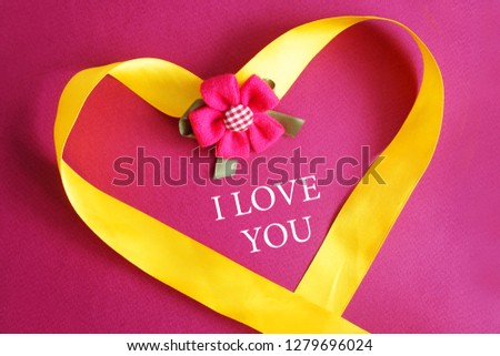 Love Invitation card with text "I LOVE YOU". Valentine's Day Background. 
