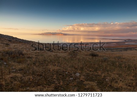 Sunset view of the bay, Antelope island