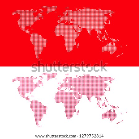 red map with dot vector