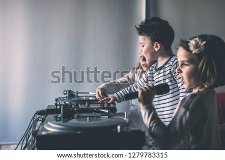 Young DJ make party at home