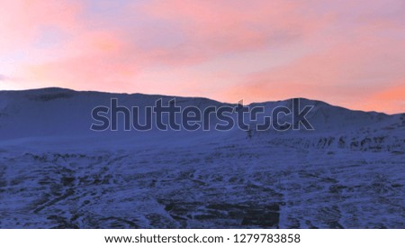 Iceland winter sunset - aerial photograph