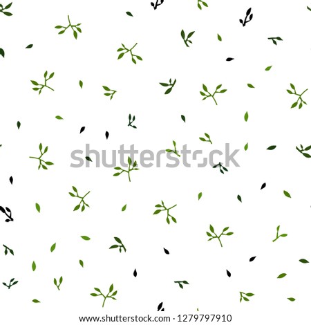 Dark Green vector seamless elegant wallpaper with leaves. Shining colored illustration with leaves in doodle style. Pattern for design of fabric, wallpapers.