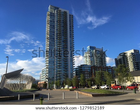 Modern high rise buildings in downtown Calgary