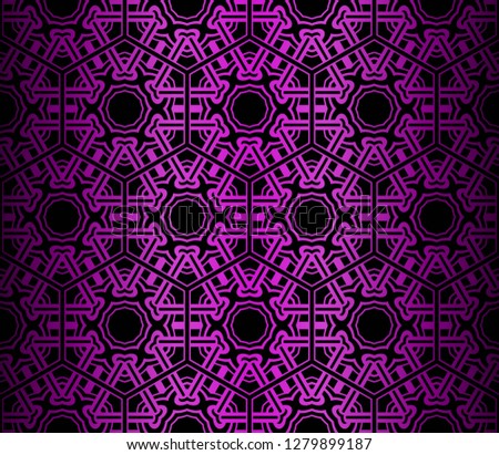 Purple creative vector layout with seamless geometric flower ornament. Design for banner, scrapbokking paper, background.